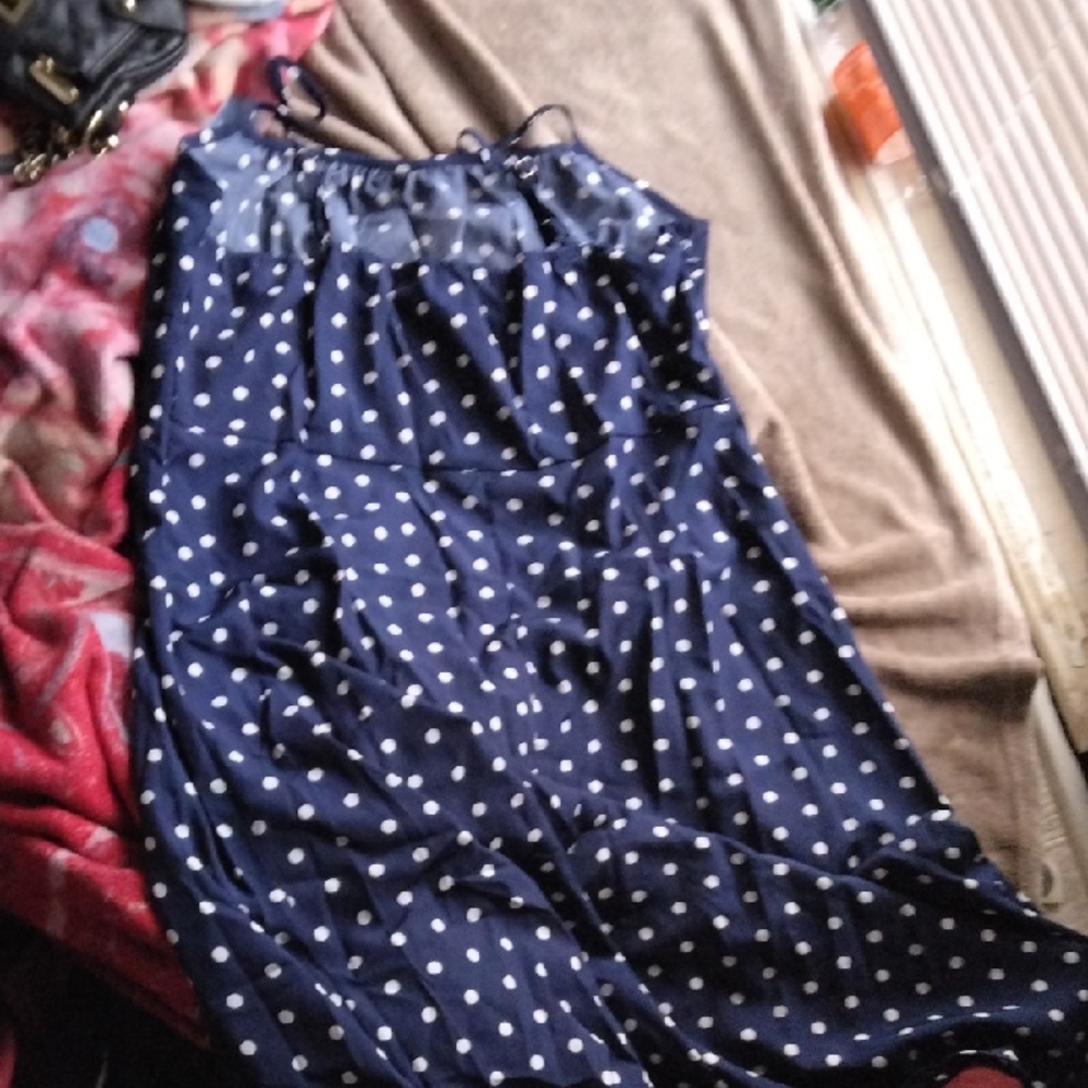 Navy Polka Dot Dress